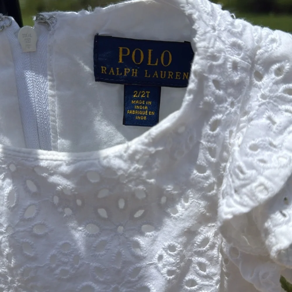 Ralph Lauren white Eyelet Dress Lined 100% cotton 2/2T